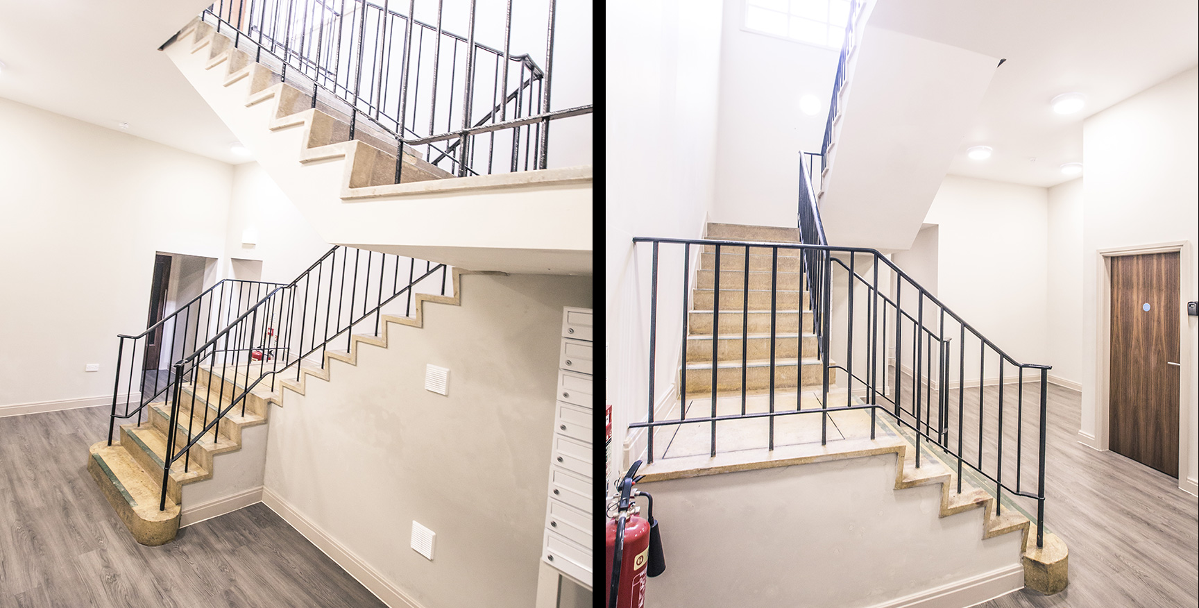 Stairwell showing light coming down from above.