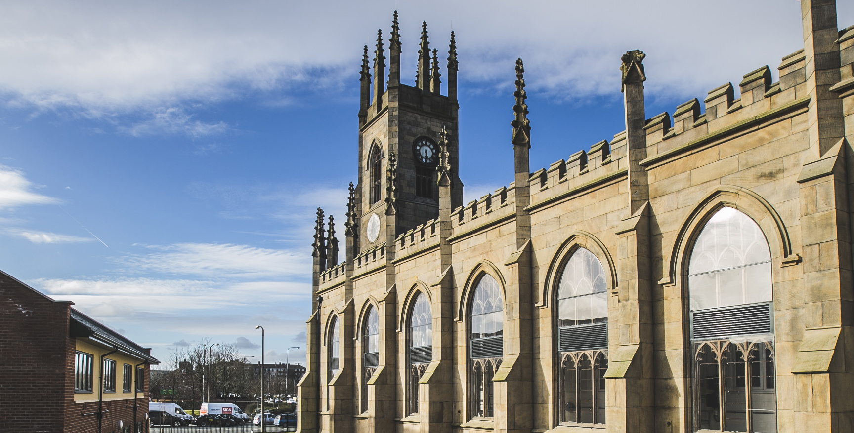 Exterior view of Trinity Court in Bolton