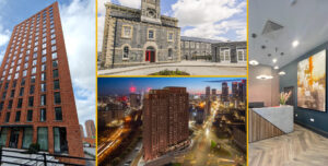 images of silkbank wharf, the court house and vivere residential.